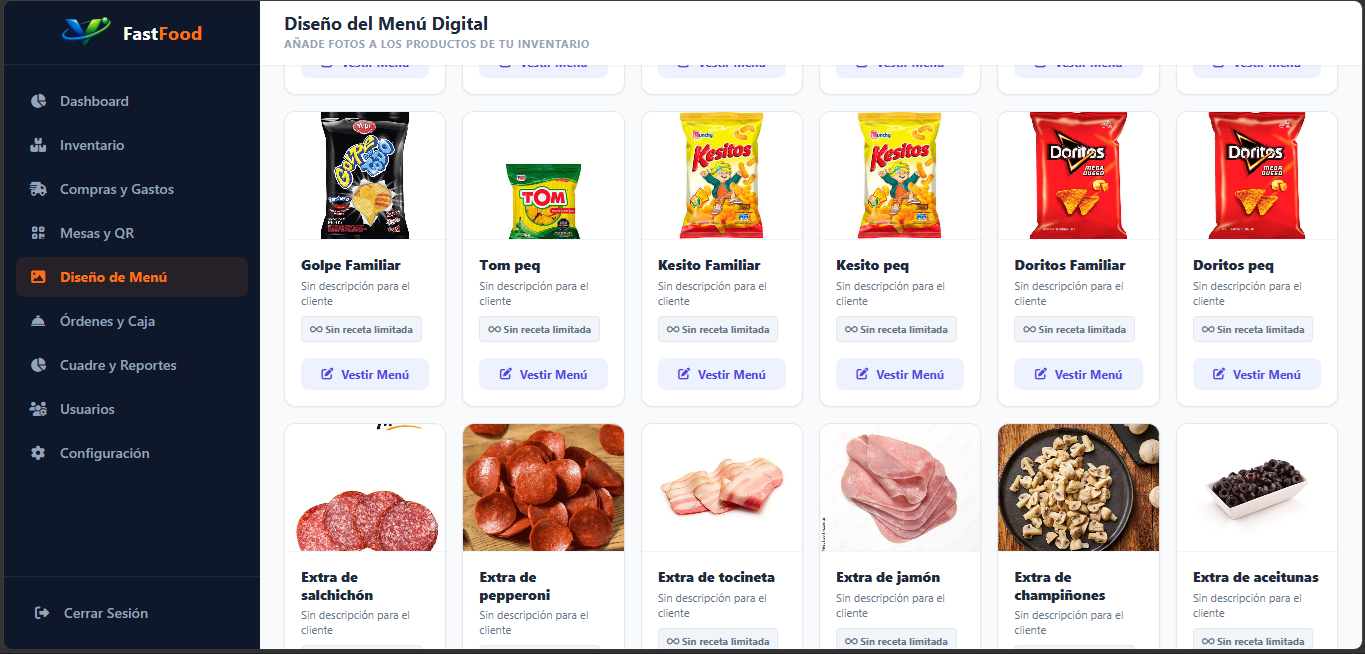 Pantalla ValenSystem Fast Food
